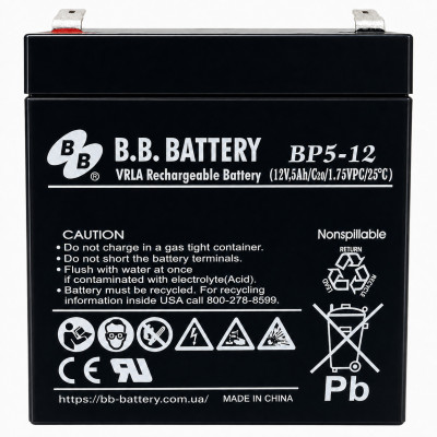 Акумулятор BB Battery BP5-12 12V 5Ah T2