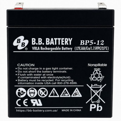 Акумулятор BB Battery BP5-12 12V 5Ah T2