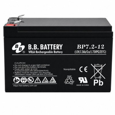 Акумулятор BB Battery BP7.2-12 12V 7.2Ah F2