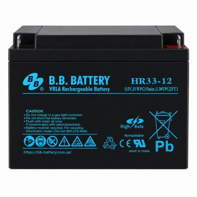 Акумулятор BB Battery HR33-12 12V 33Ah B1 Акумулятор BB Battery HR33-12 12V 33Ah B1