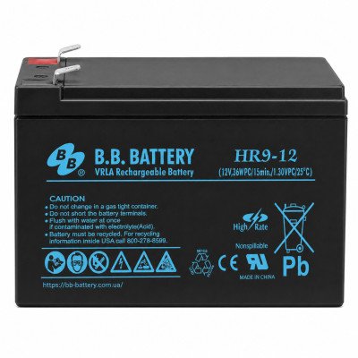 Акумулятор BB Battery HR9-12 12V 9Ah F2