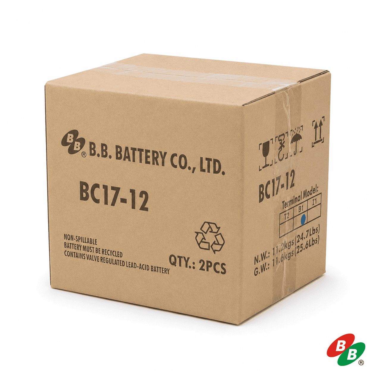 BB Battery BC17-12 — зовнішня транспортна коробка з маркуванням виробника
