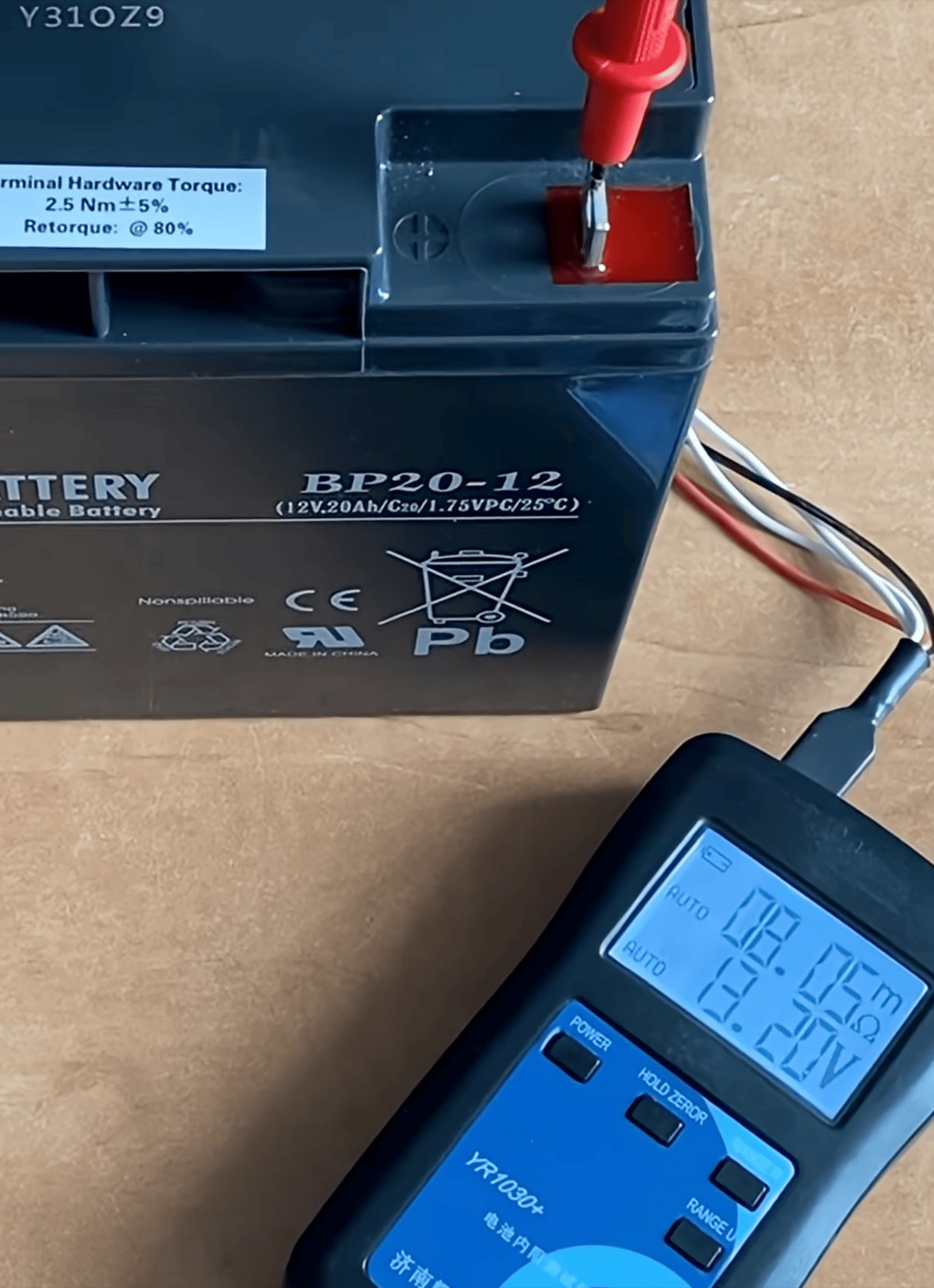 Фото вимірювання внутрішнього опору B.B. Battery BP20-12 з результатом 8.05 мОм