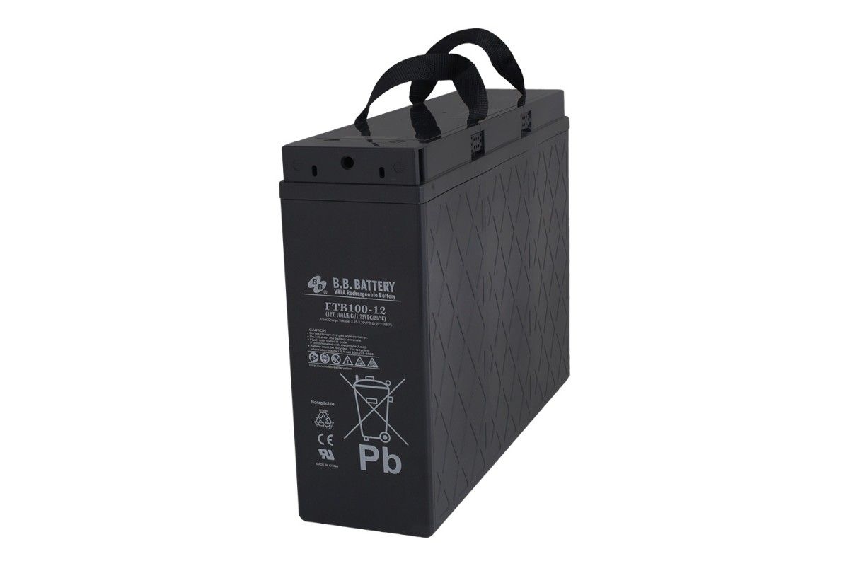 Акумулятор BB Battery FTB100-12 12 В 100 А·год AGM, загальний вигляд корпусу та фронтальної частини